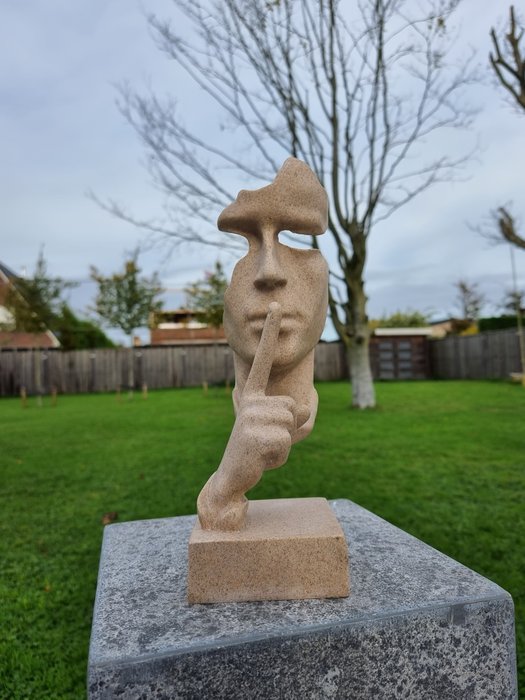 Posąg, Large Face Silence - 30 cm - żywica