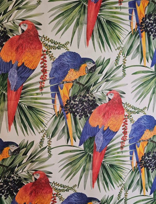 Exclusieve stof met prachtige papegaaien - 300x280cm -Landelijk - Textiel  - 300 cm - 280 cm