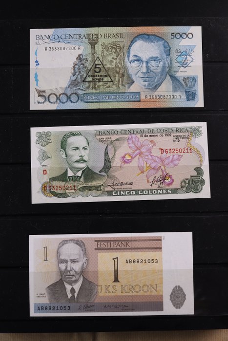 Verden. - 2 x 57 banknotes - various dates  (Ingen reservasjonspris)