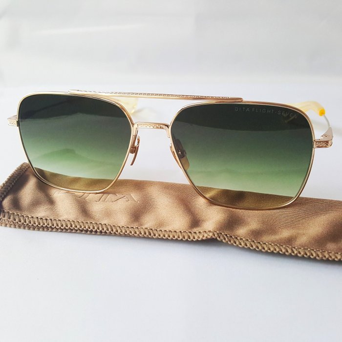 Dita - TITANIUM - Flight 007 - Gold - Exclusive - Hand Made - New - Sunglasses
