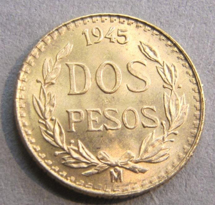 Mexique. 2 Pesos  (Sans Prix de Réserve)