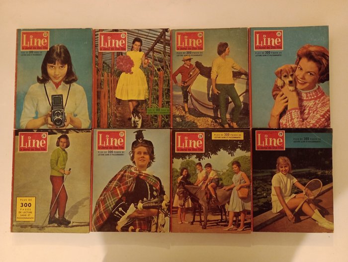 Line - Le journal des chics filles - Recueil Nr 22 à 29 - 8 Album - Erstausgabe - 1961/1962