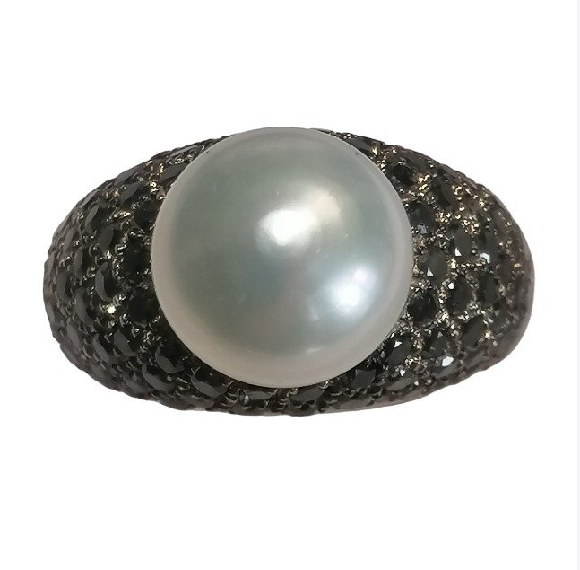 18 kt. White gold - Ring South Sea Pearl - Diamonds