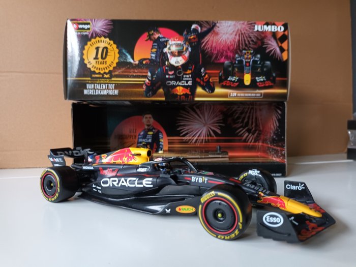 Jumbo/Bburago 1:24 - 1 - Modellino di auto - Red Bull Racing - RB19 - 2023 - Max Verstappen - nieuwste uitgave - Ltd Edition