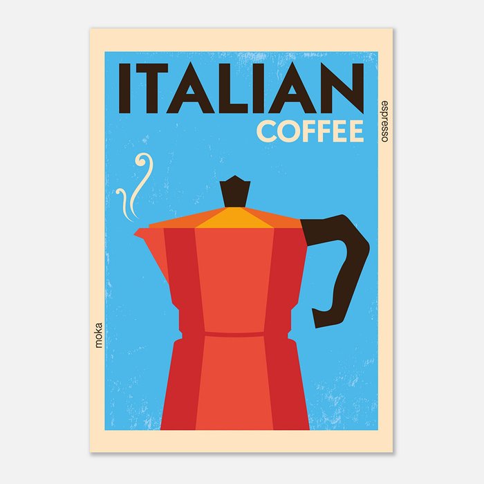 VM2 DESIGN - Poster da parete vintage moka espresso italiano - Catawiki