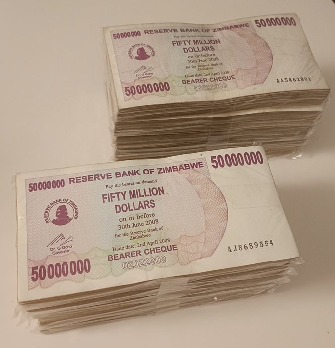 Simbabwe. - 1000 x 50.000.000 Dollars 2008 - Pick 57