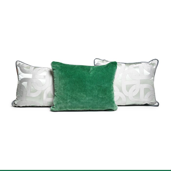 Cuscini realizzati con tessuto Hermès “Ottoman” - Kudde - 35 cm - 7 cm