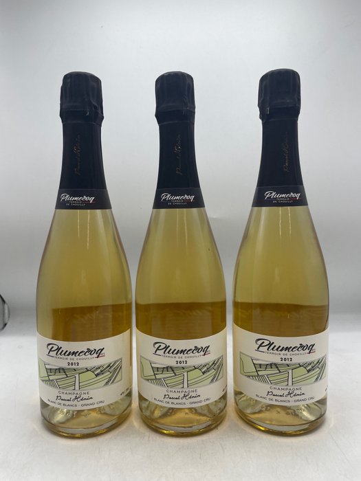 2012 Pascal Hénin, Pascal Henin, Plumecoq Chouilly Grand Cru - Champagne Blanc de Blancs - 3 Flaschen (0,75 l)