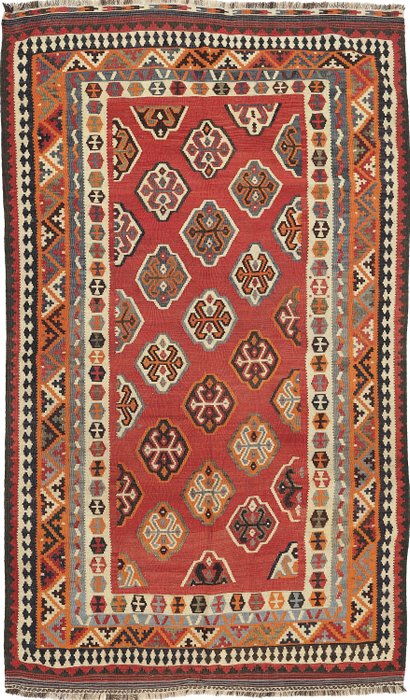 Oryginalny perski nomad Kilim Fars Ghashghai wykonany z prawdziwej wełny - Kilim - 293 cm - 162 cm