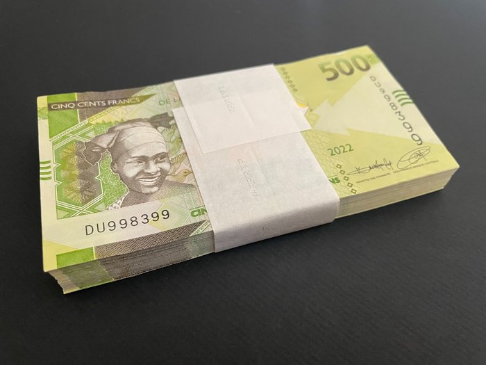Guinea. - 100 x 500 Francs 2022 - Pick NEW - Original bundle