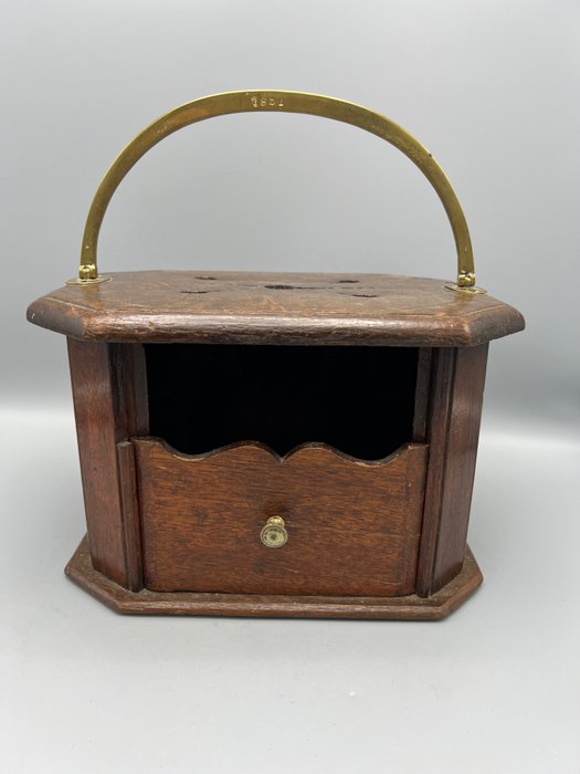 Hollandse stoof gedateerd 1857 - 腳凳 - 木, 黃銅