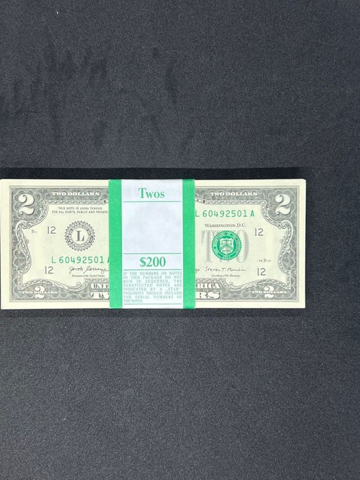 Estados Unidos. - 100 x 2 Dollars 2017 A - Original Bundle