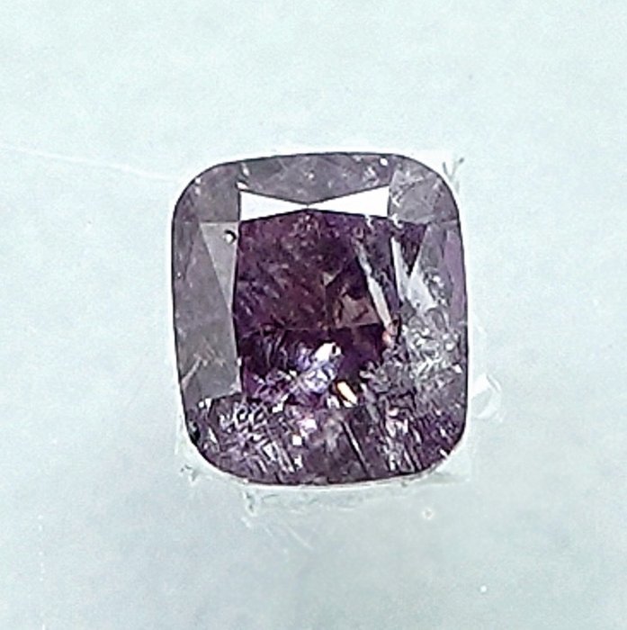 Diamant - 0.12 ct - Kissen - Natural Fancy Pinkish Purple - I2