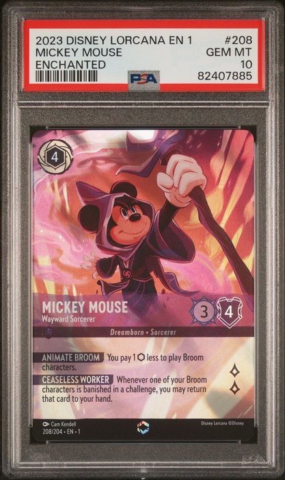 Disney - Lorcana - Graded Card - Hyper Rare! - DISNEY LORCANA EN 1-THE  FIRST CHAPTER 208 Mickey Mouse - ENCHANTED PSA10! - 2023 - Catawiki