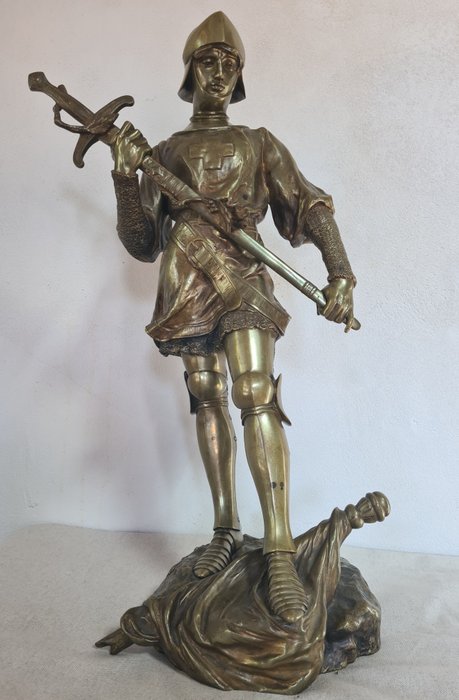 Antoine Bofill (ca. 1875-1939/53) - E.V. - Skulptur, eine große Figur von Jeanne d'Arc - 59 cm - Bronze - Anfang des 20. Jahrhunderts