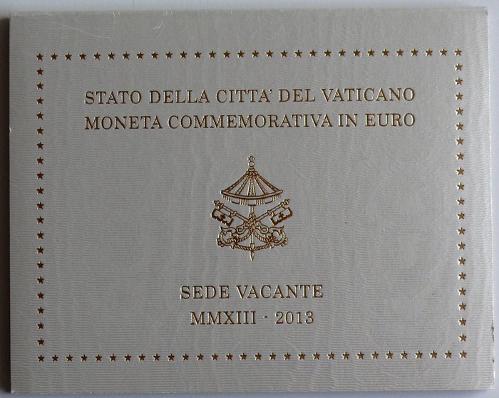 Vatikanet. 2 Euro 2013 "Sede Vacante"  (Ingen reservasjonspris)