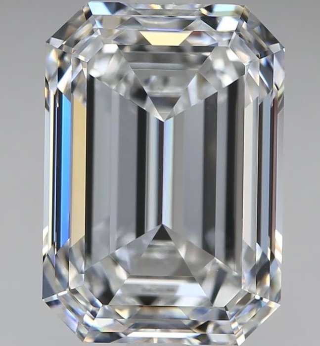 1 pcs Diamant - 5.10 ct - Smaragd - D (farveløs) - Flawless *2EX*