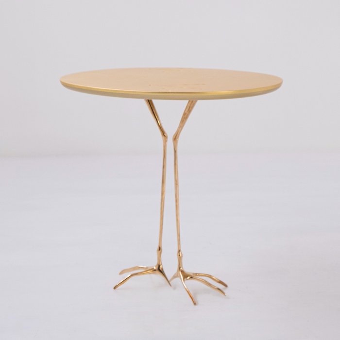 Cassina - Meret Oppenheim - Side table - Traccia - 木, 黃銅, 純金箔