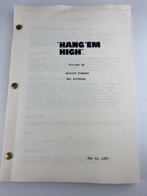 Hang 'Em High (1968) - Clint Eastwood as Marshal Jedediah Cooper - Film script Screenplay Draft May 15th, 1967