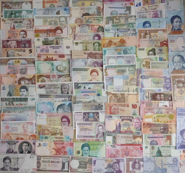 世界. - 100 banknotes - various dates  (没有保留价)