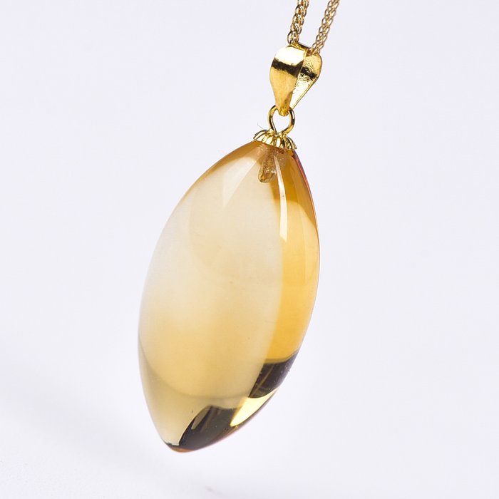No Reserve Price - Natural Citrine and Gold Chain - High-quality, exquisitely hand-cut and polished piece- 2.63 g