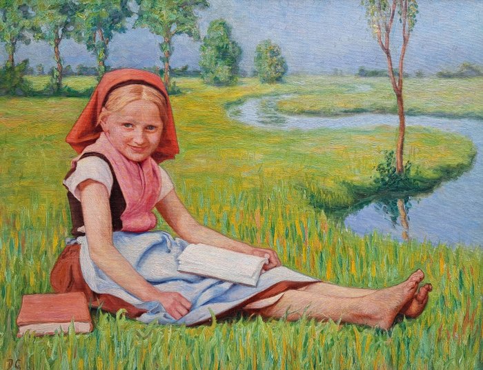 Denis Galloway (1878-1957) - Meisje aan de waterkant