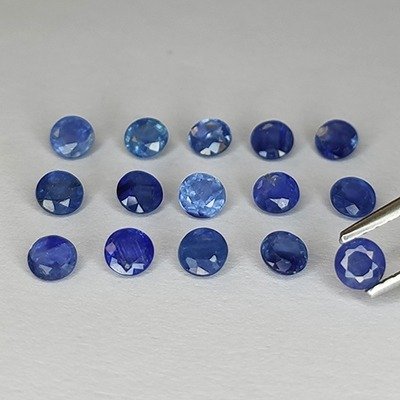 15 pcs 藍色 藍寶石 - 2.86 ct