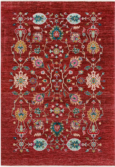 Tapete de flores tribais afegãs - Carpete - 237 cm - 166 cm