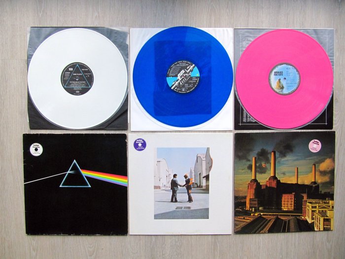 Pink Floyd - 3x Coloured Vinyl: The Dark Side Of The Moon (White), Wish You  Were Here (Blue), Animals (Pink) - Múltiples títulos - Disco de vinilo -  Vinilo coloreado - 1977 - Catawiki