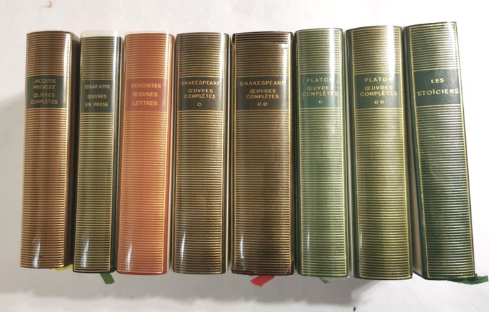Divers - Lot de 8 volumes [Prévert, Poe, Shakespeare, Platon, Descartes, les Stoïciens] - 1964/1992