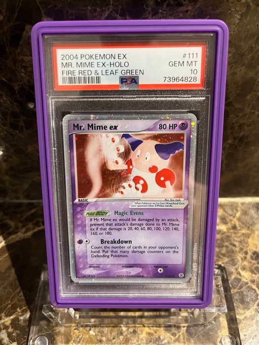 The Pokémon Company - Pokémon - Graded Card Pokémon EX FIRE RED & LEAF Green #111 Mr. Mime EX Holo PSA 10 Gem mint - 2004