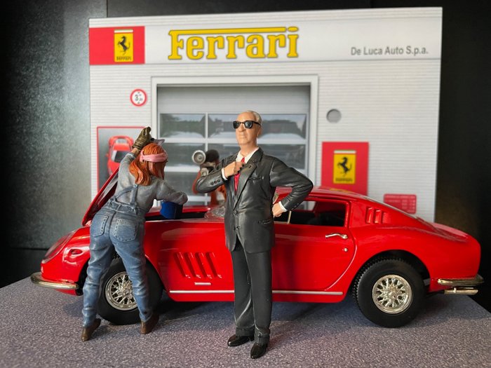 Enzo Ferrari Diorama Ferrari Dealer - 1:18 - Fearrari 275 GTB - 4 ERTL - American Diorama
