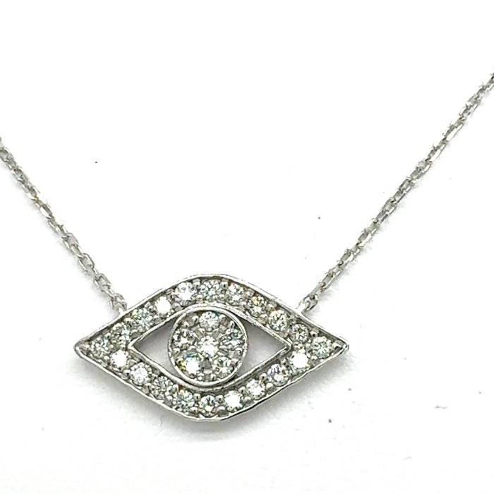 No Reserve Price Necklace with pendant - White gold Diamond 