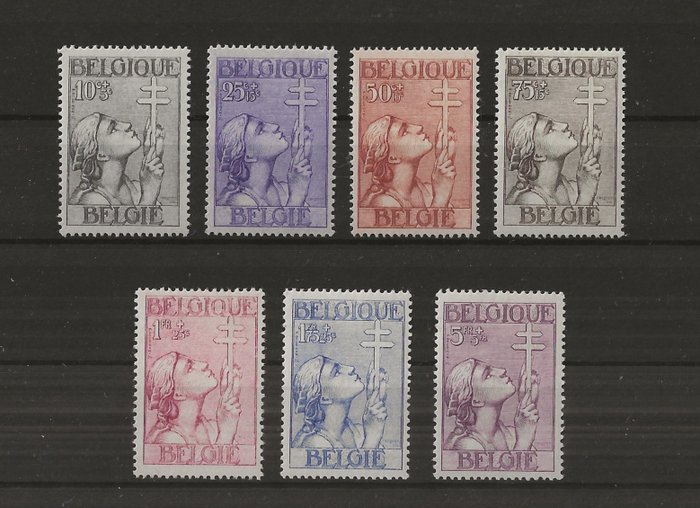 Bélgica 1933 - Cruz de Lorena - OBP/COB 377/83