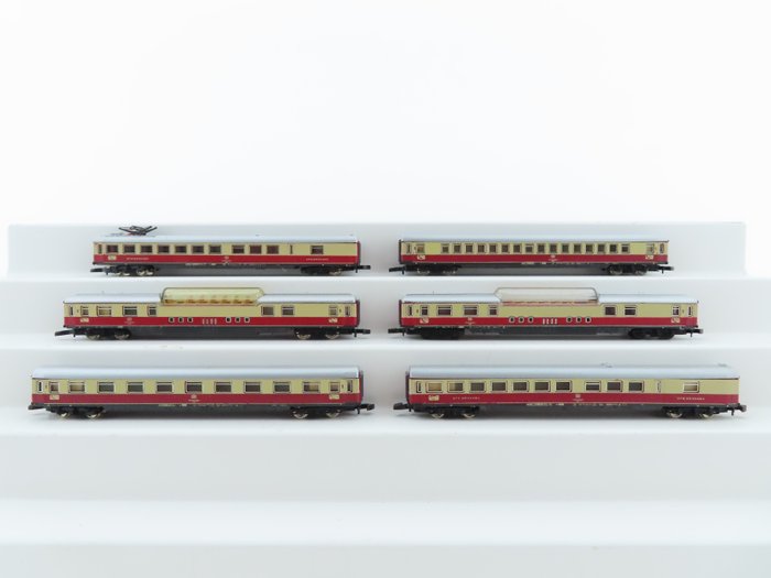 Märklin Z - o.a. 8734 - Passagiersrijtuig - 6x 4-assige TEE-sneltreinrijtuigen, incl panoramarijtuigen - DB