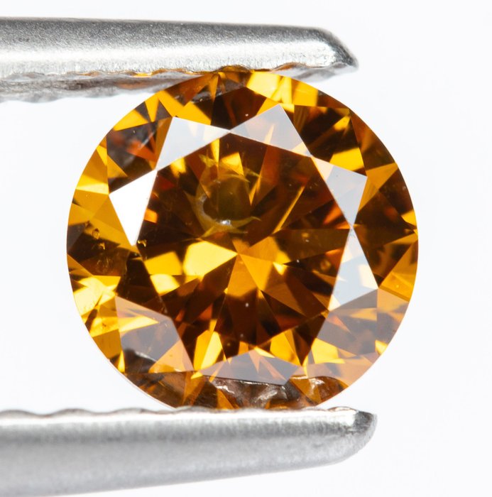 Diamond - 0.50 ct - Natural Fancy Deep Yellowish Orange - SI2 *NO RESERVE*