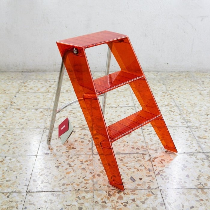 Kartell - Alberto Meda, Paolo Rizzatto - 步驟 - 鞋面-紅橙 - 聚碳酸酯、鍍鉻鋼