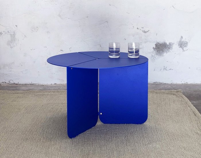 Matteo Giustozzi - Side table - 《120》-鐵皮-藍色版 - 鐵