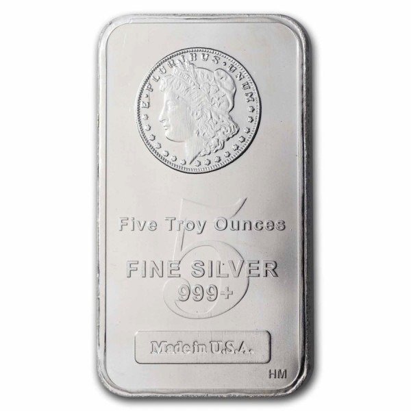 Estados Unidos. 5 oz Morgan 999 Fine Silver Bar