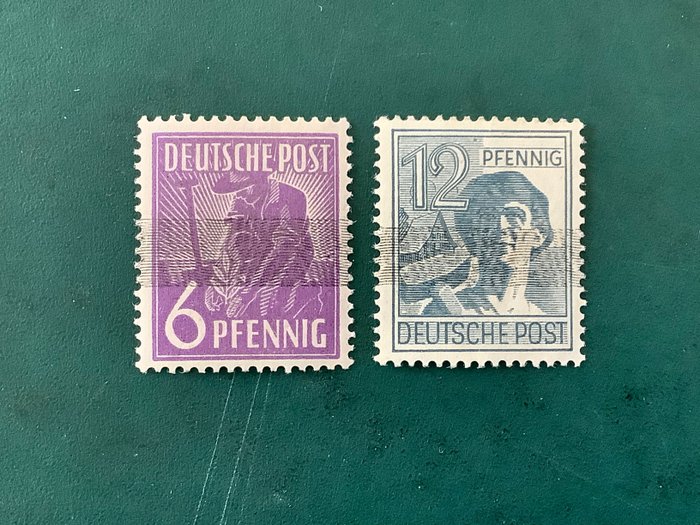 Allied Occupation - Germany (American and british zone) 1948 - Tasting Noire Linien - approved Schlegel BPP - Michel 37P en 40P