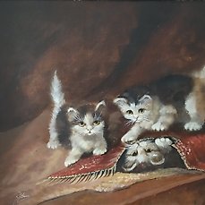 R. Haus (XX) – Drie spelende kittens