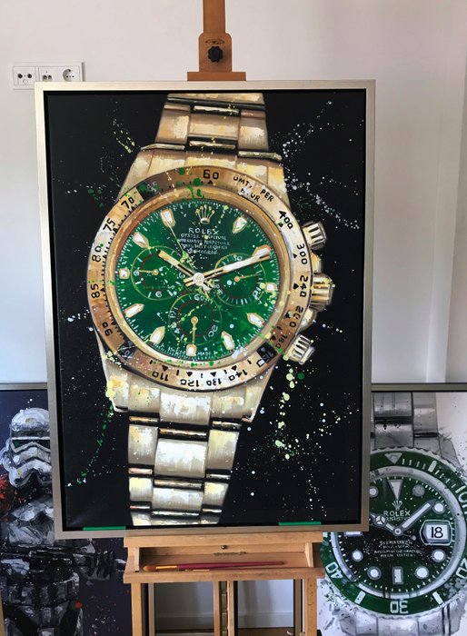 Rolex Daytona – Gold – Money Green Dial – 116508   Glicee ART affiche by FransmanART - Rolex Daytona – Gold – Money Green Dial – 116508