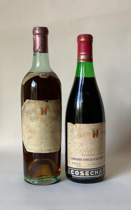 1939 C.V.N.E. Corona Blanco Semi Dulce & 1959 Viña Real, Reserva Especial - Rioja - 2 Botellas (0,75 L)