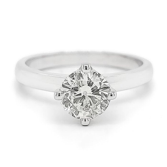 No Reserve Price-1.01 Carat D/SI1 Diamond Solitaire Ring - 14 kt. White gold - Ring - 1.01 ct Diamond