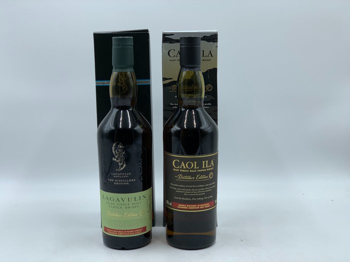 Lagavulin Distillers Edition + Caol Ila Distillers Edition - Original bottling  - 70 cl - 2 sticle