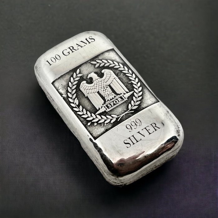 100 Gramm - Silber .999 - SPQR -No Reserve-  (Ohne Mindestpreis)