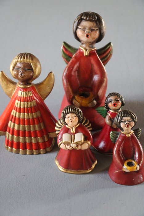Thun- engelen 5 verschilelnde generaties - 圣诞小雕像装饰品 Thun (5) - 陶器