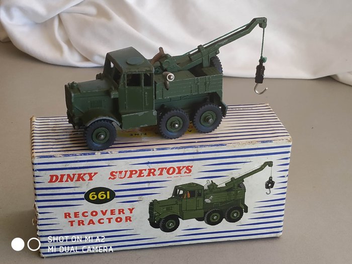 Dinky SuperToys 1:48 - 3 - Modellino di veicolo militare - First Original Issue First Serie British Army "Scammell" Recovery Tractor no. 661 - Prima edizione - Senza finestre e con conducente 1957 - Nella scatola originale dei Supertoys della
