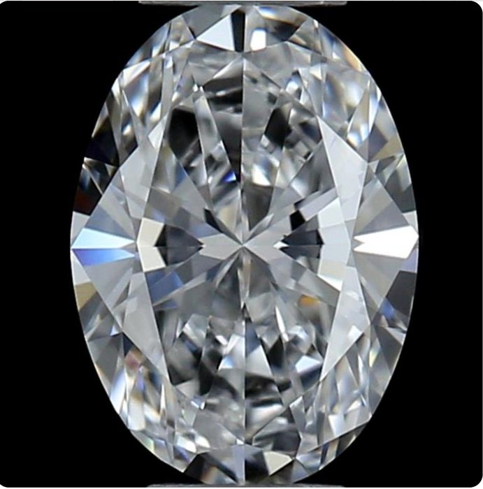 1 pcs Diamante - 0.50 ct - Ovale - D (incolore) - IF (Internamente Perfetto)