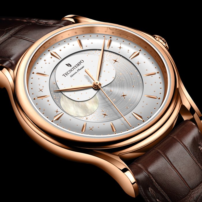 Tecnotempo®  - Automatic "Moon Phase" Special Edition - Gold Tone - Ingen mindstepris - TT.50MP.RG - Mænd - 2011-nu